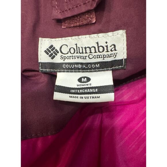 Columbia Omni-Tech Interchange Waterproof Jacket M Burgundy Pink Shell Only - Picture 5 of 8